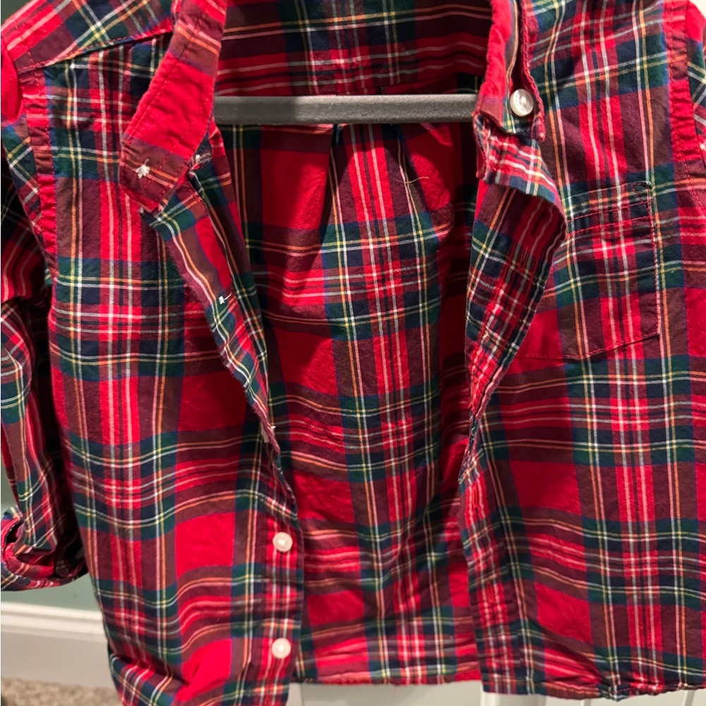 Janie and Jack Red Plaid Button-Up Shirt